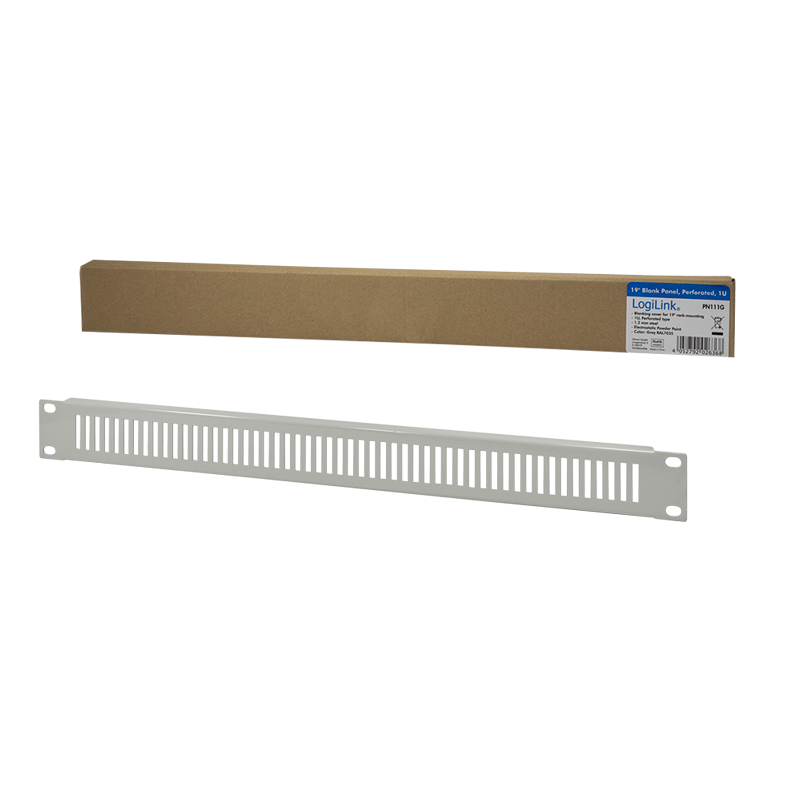 19" Perforiertes Blindpanel 1HE, grau