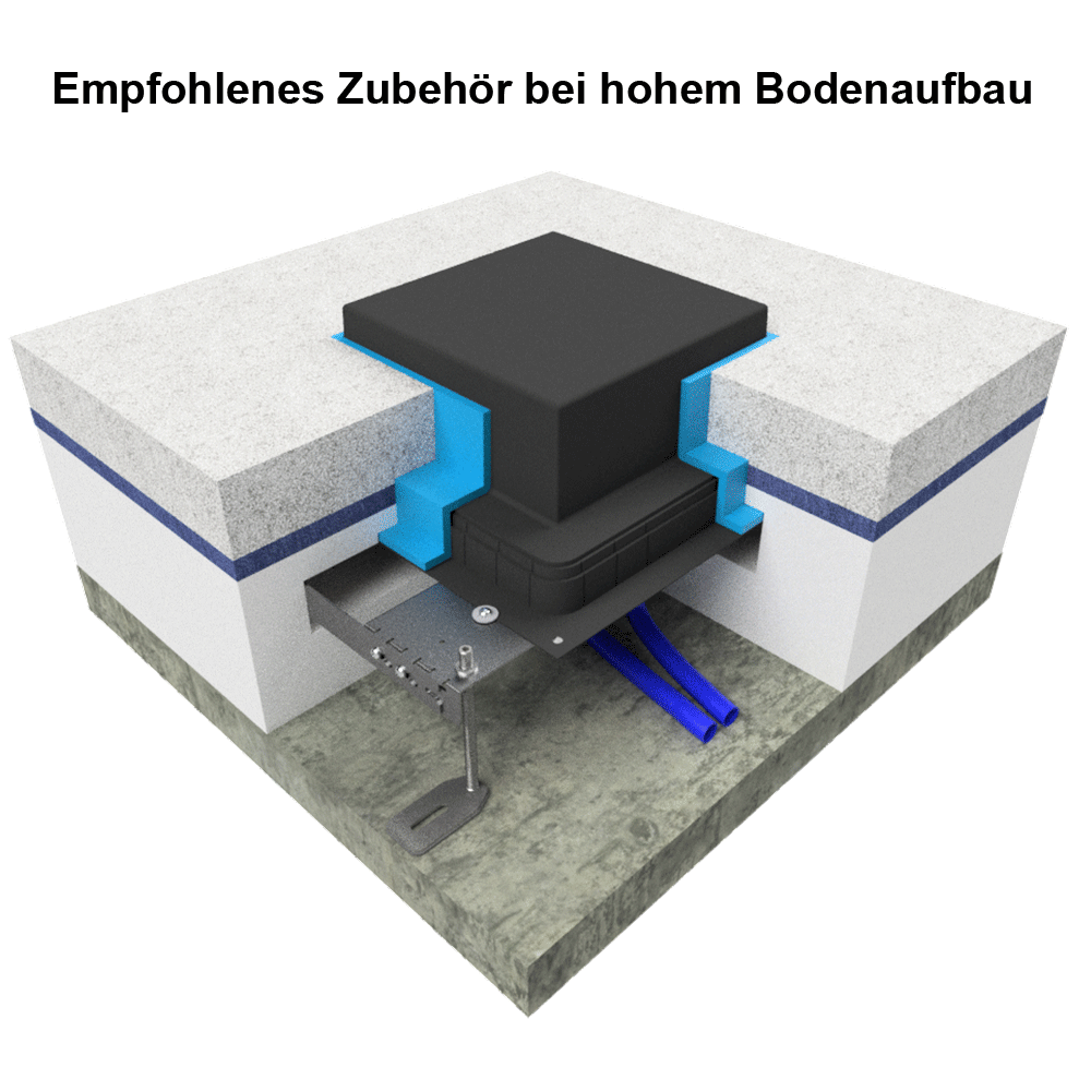 Kunststoff-Einbaubox, schwarz, zu UBD 320, oben: 330x330mm, unten: 508x508mm, H: 192mm