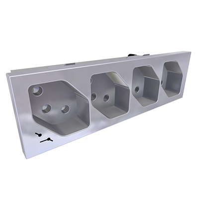 FLF-Steckdose 4xT13-1x getrennt, weiss mit Steckklemmen