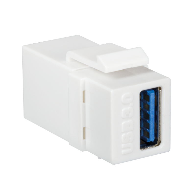 Keystone Verbinder USB-A 3.0 Buchse > Buchse, weiss