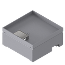 Unterflur-Bodendose UBD 210 aus Chromstahl inkl. Deckel mit Kante, geschlossen, 20mm Vertiefung und 1 Schnurauslass