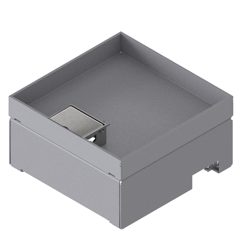 [UBD 212 301] Unterflur-Bodendose UBD 210 aus Chromstahl inkl. Deckel mit Kante, geschlossen, 30mm Vertiefung und 1 Schnurauslass