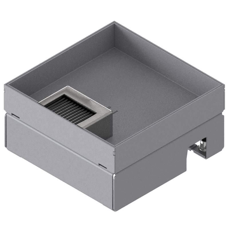 [UBD 167 302] Unterflur-Bodendose UBD 160 small aus Chromstahl inkl. Deckel mit Kante, geschlossen, 30mm Vertiefung und 1 Bürstenauslass