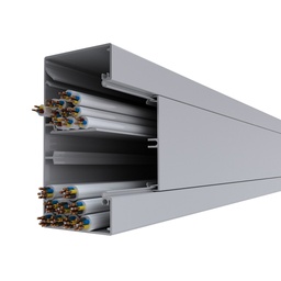 [BRW 060 130] Brüstungskanal BRW 60x130/80, Aluminium reinweiss RAL 9010 BRA-UT, Unterteil ohne Bodenlochung, mit DIN-Montageschiene