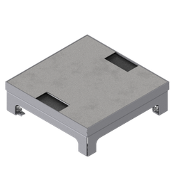 [UBD 215 203] Unterflur-Bodendose UBD 210 small aus Chromstahl inkl. belegtem Deckel aus Chromstahl, geschlossen, und 2 Bürstenauslässen