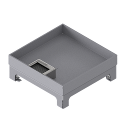 [UBD 217 302] Unterflur-Bodendose UBD 210 small aus Chromstahl inkl. Deckel mit Kante, geschlossen, 30mm Vertiefung und 1 Bürstenauslass