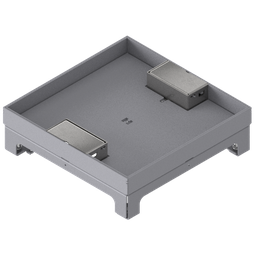 [UBD 264 253] Unterflur-Bodendose UBD 260 aus Chromstahl inkl. Deckel mit Kante, geschlossen, 25mm Vertiefung und 2 Schnurauslässen