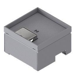 [UBD 162 161] Schwerlast-Unterflur-Bodendose UBD 160 aus Chromstahl inkl. Deckel mit Kante, geschlossen, 4mm Verstärkungsplatte, 16mm Vertiefung und 1 Schnurauslass