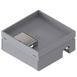 [UBD 167 201] Unterflur-Bodendose UBD 160 small aus Chromstahl inkl. Deckel mit Kante, geschlossen, 20mm Vertiefung und 1 Schnurauslass