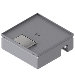 [UBD 167 051] Unterflur-Bodendose UBD 160 small aus Chromstahl inkl. Deckel, flach (SVZ), ohne Kante, 5mm Vertiefung und 1 Schnurauslass