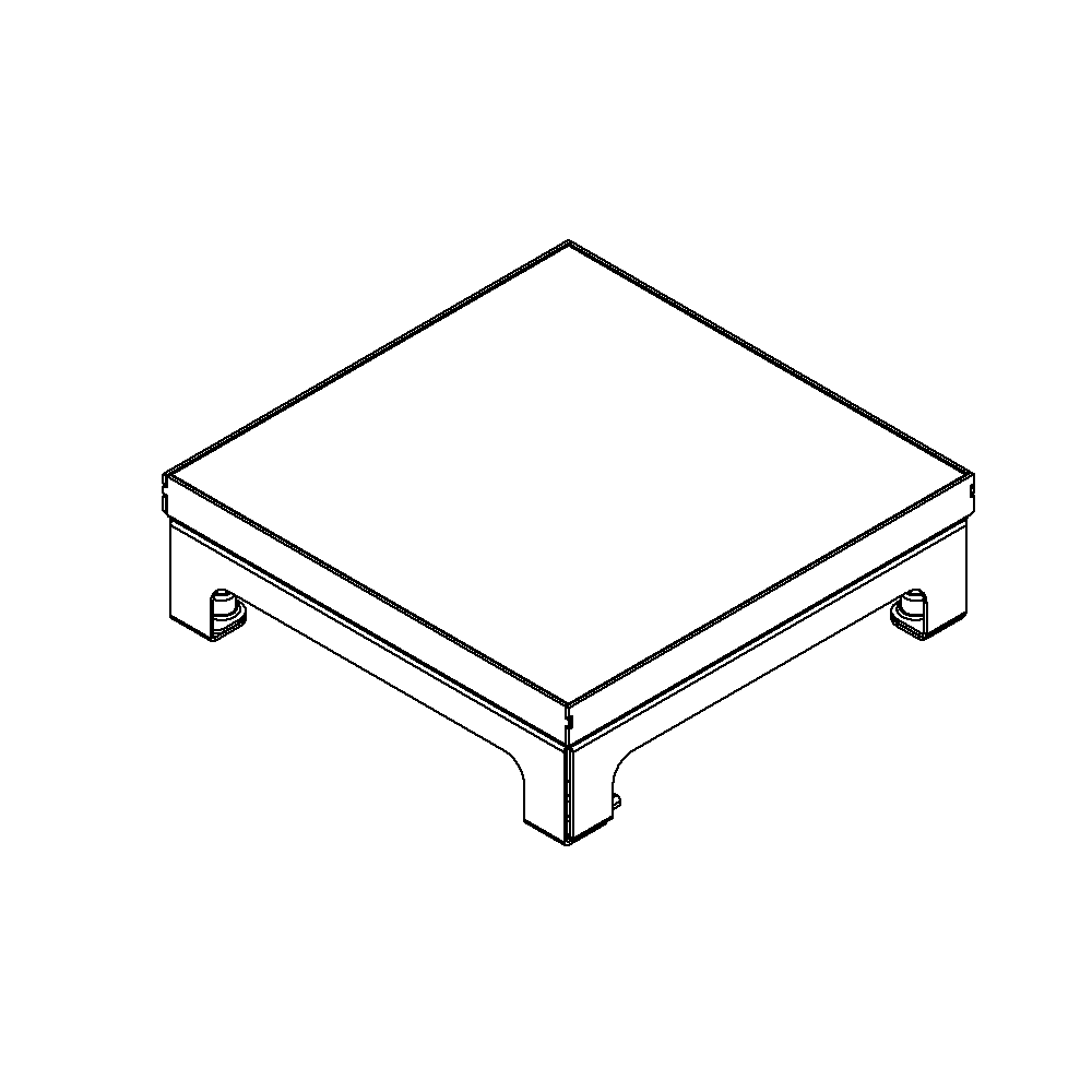 Unterflur-Bodendose UBD 210 small aus Chromstahl inkl. belegtem Blinddeckel