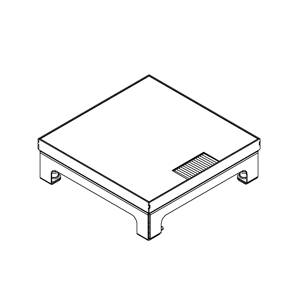 Unterflur-Bodendose UBD 210 small aus Chromstahl inkl. belegtem Deckel und 1 Bürstenauslass