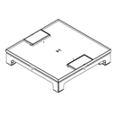 Unterflur-Bodendose UBD 260 aus Chromstahl inkl. Deckel, flach (SVZ), 5mm Vertiefung und 2 Schnurauslässen