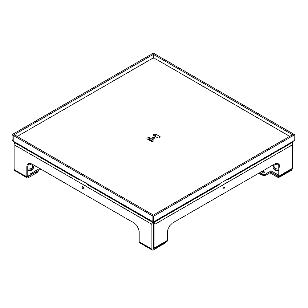 Unterflur-Bodendose UBD 260 aus Chromstahl inkl. Blinddeckel, flach (SVZ), 5mm Vertiefung