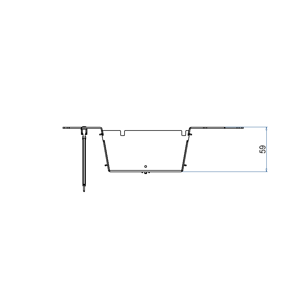 Steckdoseneinsatz mit 2x4Stk. 45x45 Ausschnitte