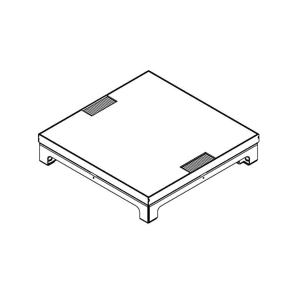 Unterflur-Bodendose UBD 320 aus Chromstahl inkl. belegtem Deckel und 2 Bürstenauslässen