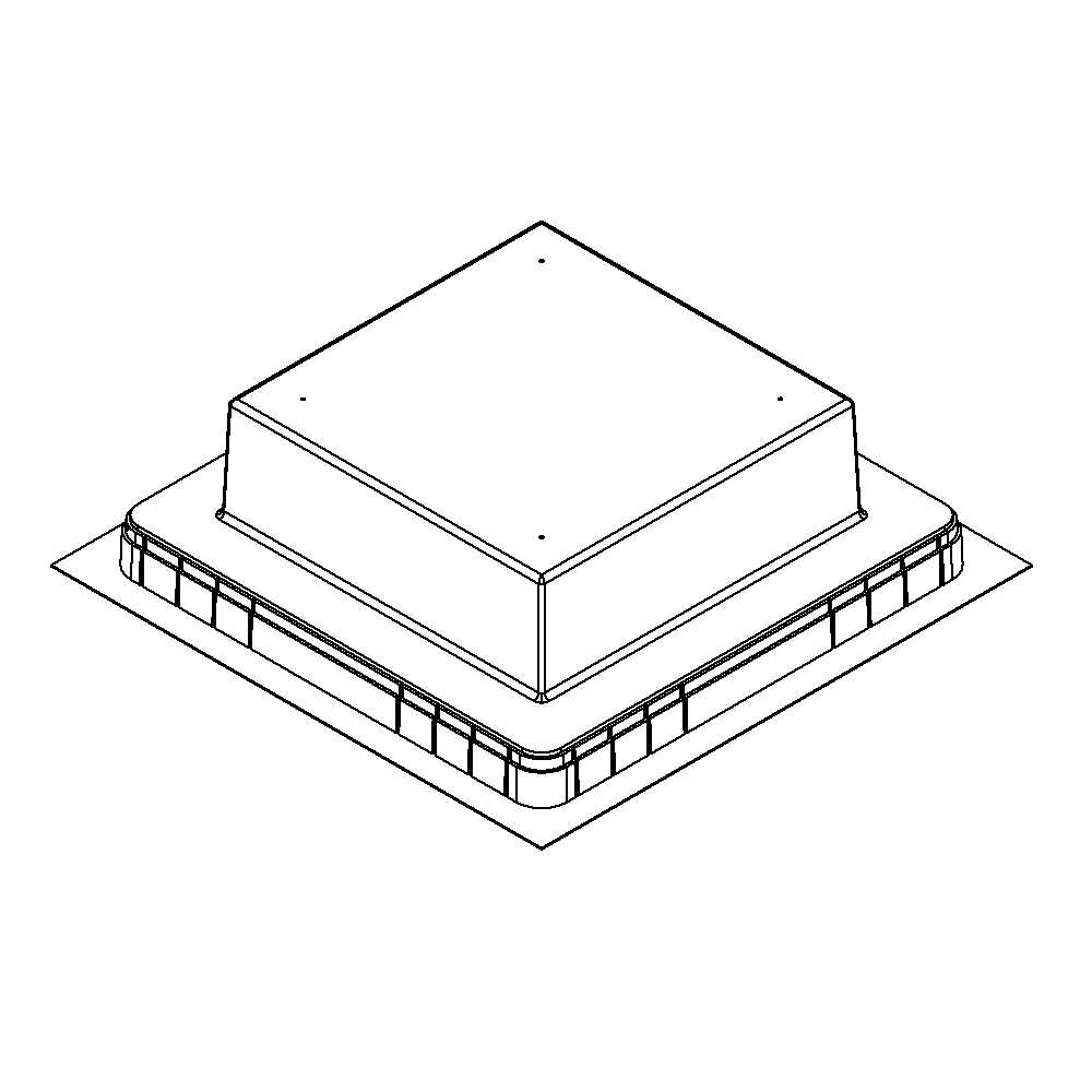 Kunststoff-Einbaubox, schwarz, zu UBD 320, oben: 330x330mm, unten: 508x508mm, H: 150mm