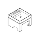 Schwerlast Unterflur-Bodendose UBD 130 aus Chromstahl inkl. Deckel  und 4mm Verstärkungsplatte, mit 16mm Vertiefung und 1 Bürstenauslass