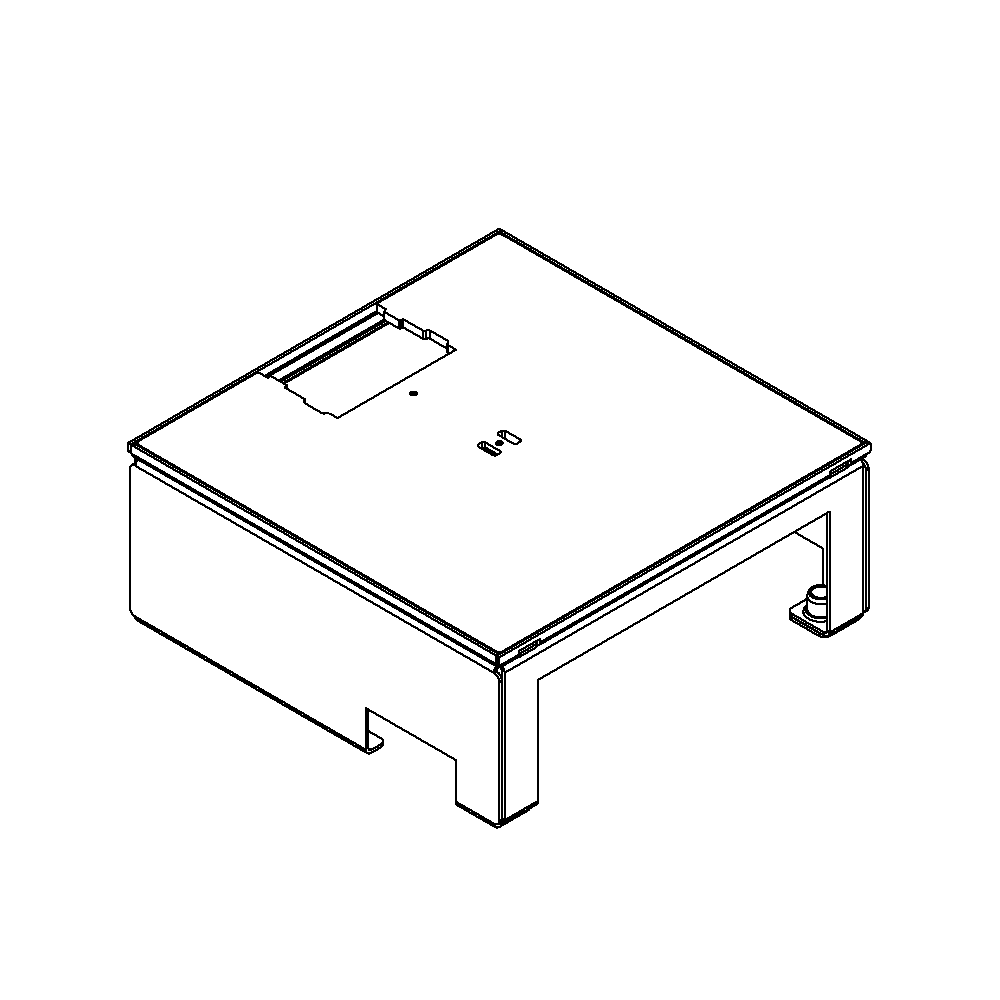 Unterflur-Bodendose UBD 210 aus Chromstahl inkl. belegtem Deckel ohne Schutzkante, mit Ausschnitt aus 4mm SVZ 