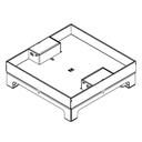 Unterflur-Bodendose UBD 260 aus Chromstahl inkl. Deckel mit Kante, 30mm Vertiefung und 2 Schnurauslässen