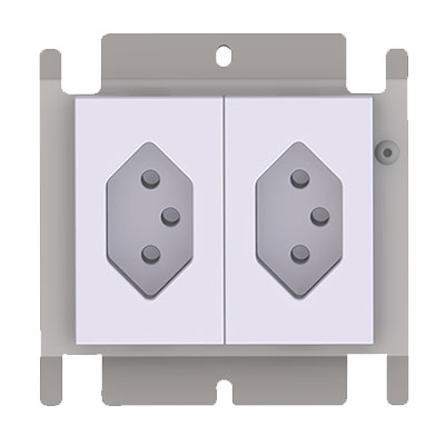 [UBD 100 117] Éléments de prise pour 2 FLF, inclus 2x T13 blanc