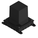 Kunststoff-Einbaubox, schwarz zu UBD 100, oben: 110x110mm, unten: 180x230mm, H: 185mm
