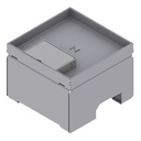 [UBD 130 125] Boîte de sol UBD 130 en acier inoxydable couvercle avec bord, fermé, évidement de 15mm et 1 sortie de cordon inclus