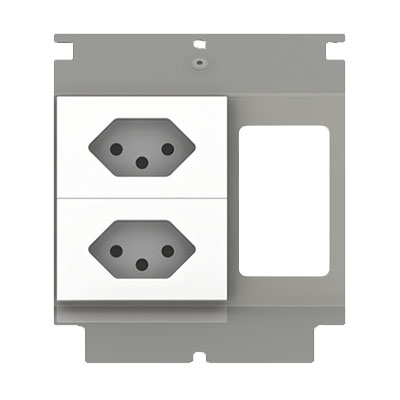 [UBD 133 137] Steckdoseneinsatz für 3 FLF, inkl. 2x T13 weiss