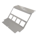 Steckdoseneinsatz mit 3x 45x45- und 4x MH-Ausschnitten, leer