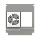 Steckdoseneinsatz für 4 FLF inkl. Erddraht, 1x 3xT13/s, weiss