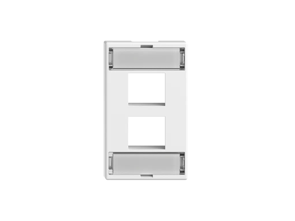 FLF Modulhalter für 2xRJ45, leer, weiss für Keystone Modul