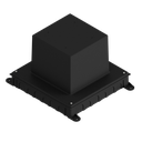 Kunststoff-Einbaubox, schwarz, inkl. Styroporklotz im Inneren, oben: 170x170mm, unten: 260x310mm, H: 185mm