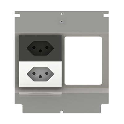 Steckdoseneinsatz für 4 FLF inkl. 1x T13 weiss und 1x T13 schwarz