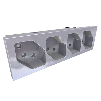 FLF-Steckdose 4xT13-parallel, weiss mit Steckklemmen