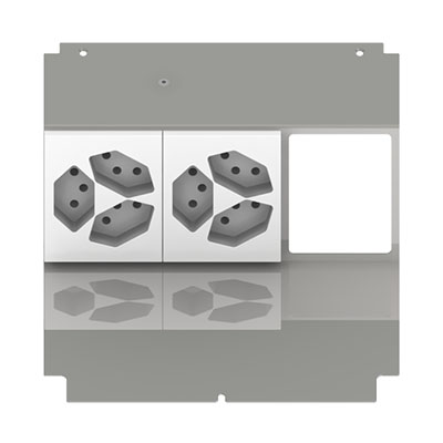 [UBD 210 221] Steckdoseneinsatz für 6 FLF inkl. Erddraht, 2x 3xT13, weiss