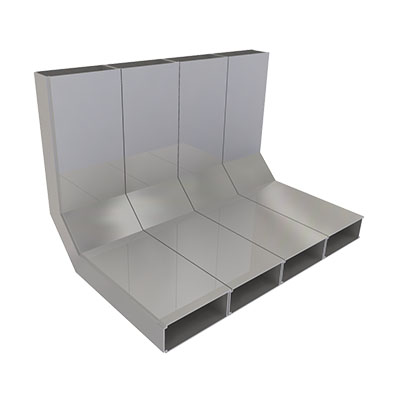 Vertikalkrümmer zu UFK 30, 4-zügig, 300 x 30 mm