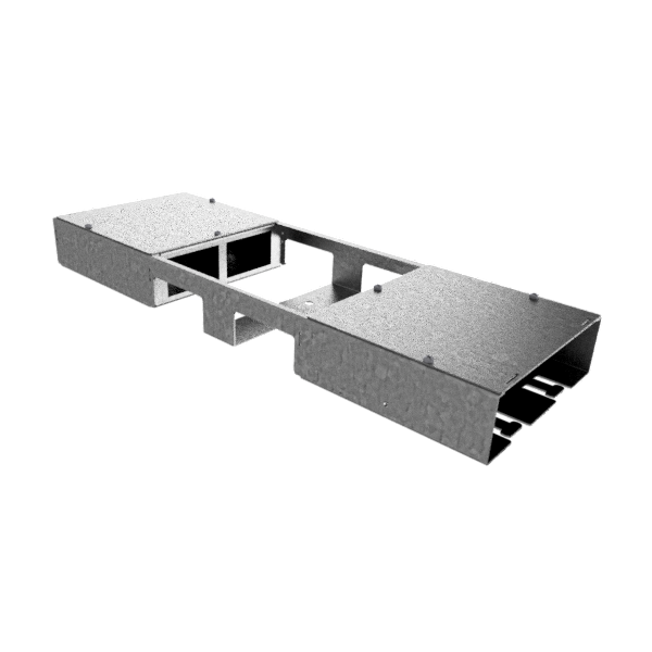 [DBH 200 200] Boîte double pour 2x2 FLF horizontale en AGS 1.25mm, vide