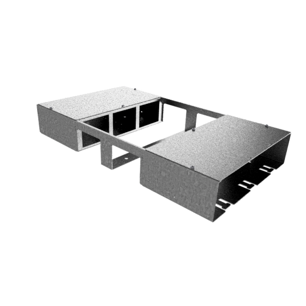 Boîte double pour 2x6 FLF verticale en AGS 1.25mm, vide