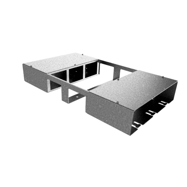 Doppelbox für 2x6 FLF vertikal aus SVZ 1.25mm, leer
