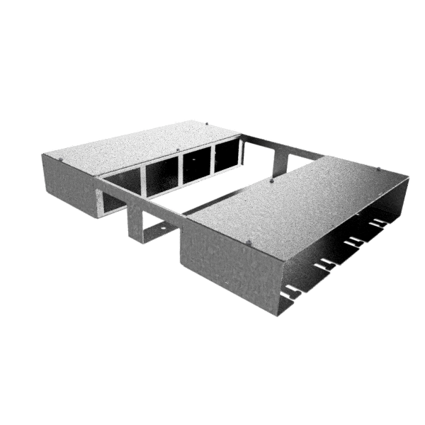 [DBV 200 800] Boîte double pour 2x8 FLF verticale en AGS 1.25mm, vide