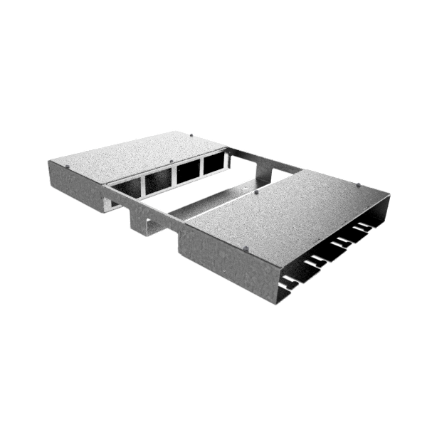 Boîte double pour 2x4 FLF horizontale en AGS 1.25mm, vide