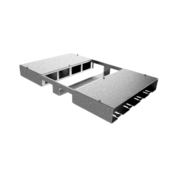 Doppelbox für 2x4 FLF horizontal aus SVZ 1.25mm, leer