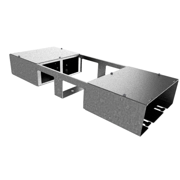 [DBV 200 400] Boîte double pour 2x4 FLF verticale en AGS 1.25mm, vide