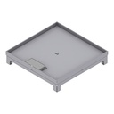 [UBD 320 315] Boîte de sol UBD 320 en acier inoxydable couvercle avec bord, fermé, évidement de 15mm et 1 sortie de cordon inclus