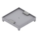 [UBD 320 317] Boîte de sol UBD 320 en acier inoxydable couvercle avec bord, fermé, évidement de 15mm et 2 sorties de cordon inclus