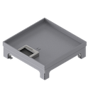 [UBD 215 206] Unterflur-Bodendose UBD 210 small aus Chromstahl inkl. Deckel mit Kante, 15mm Vertiefung und 1 Bürstenauslass