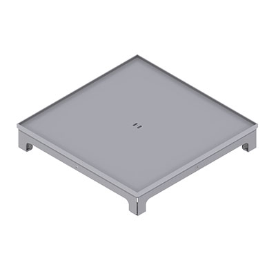 [UBD 322 319] Unterflur-Bodendose UBD 320 aus Chromstahl inkl. Blinddeckel, flach (SVZ), 5mm Vertiefung