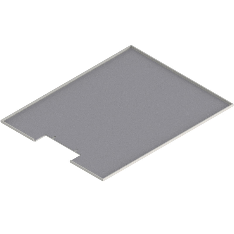 [UBK 401 055] Deckel für Bürstenauslass zu UBK 400 mit Kante geschlossen aus ALU 2.5mm, 5mm Vertiefung