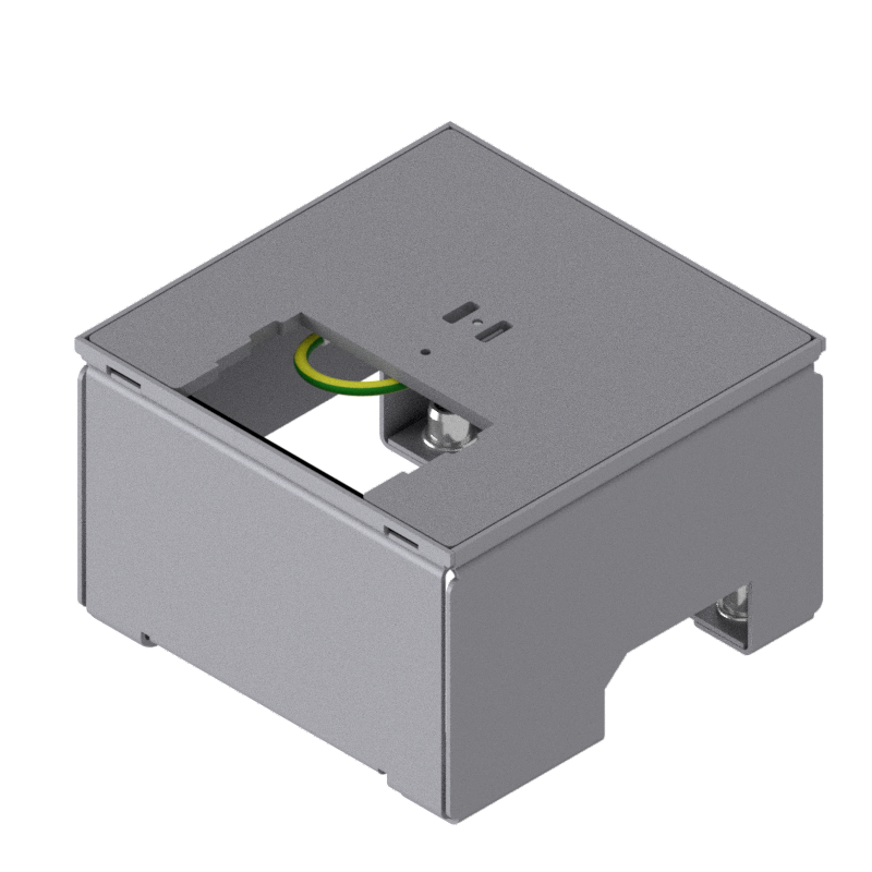 [UBD 132 001] Unterflur-Bodendose UBD 130 ohne Schutzkante inkl. belegtem Deckel mit Ausschnitt aus 4mm SVZ 