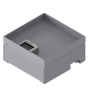 Unterflur-Bodendose UBD 210 aus Chromstahl inkl. Deckel mit Kante, geschlossen, 25mm Vertiefung und 1 Bürstenauslass